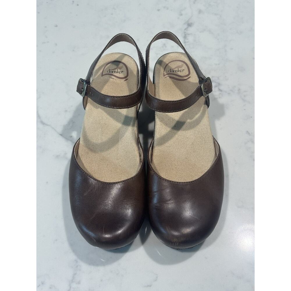 Dansko Sam Brown Teak Mary Jane Ankle Strap Clog Women's US 11 EU 42 - Picture 2 of 7